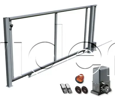 Posuvná brána na koľajnici so stĺpikmi 4000x1500 mm vr. pohonu a príslušenstva na montáž