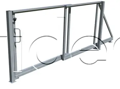 Samonosná teleskopická brána so stĺpikmi 3500mm x 1500mm vr. príslušenstva na montáž