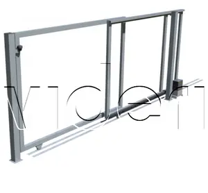 Teleskopická koľajnicová brána so stĺpikmi 3500 x 1500mm vr. príslušenstva na montáž