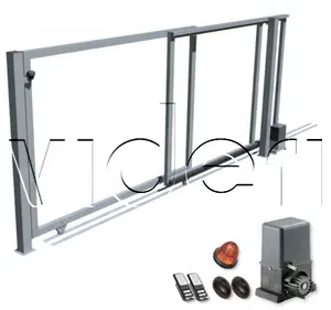 Teleskopická koľajnicová brána so stĺpikmi 3500 x 1250mm vr. automatizácie a príslušenstva na montáž