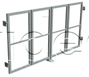 Dvojkrídlová skladacia brána bez stĺpikov 4500mm x 1250mm
