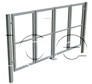Dvojkrídlová skladacia brána so stĺpikmi 5000mm x 1000mm