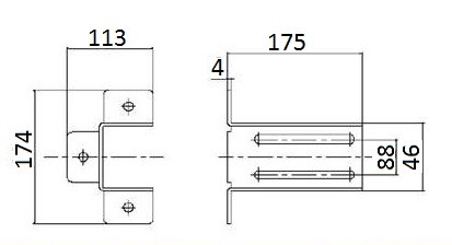 Univerzálny držiak pre dorazy posuvnej brány 113x174x175mm