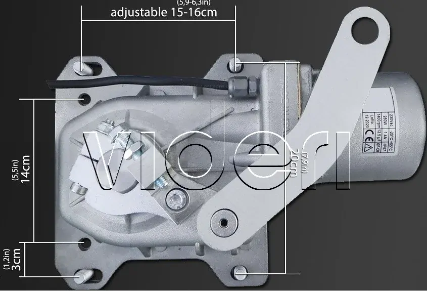 Hades 230V do 400kg/2,5m, pohon vr. páky a boxu