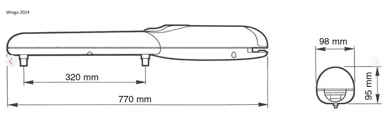 WINGO sada pre dvojkrídlovú bránu do 2m/krídlo