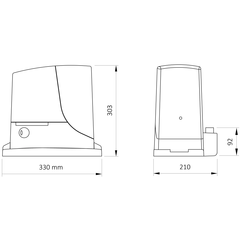 RB600 pohon pre posuvnú bránu do 600kg bez prijímača 360°