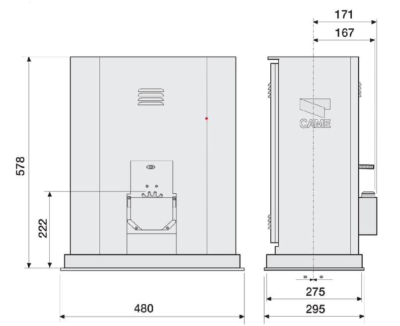Pohon posuvných brán CAME, 230/400V do 1750 kg