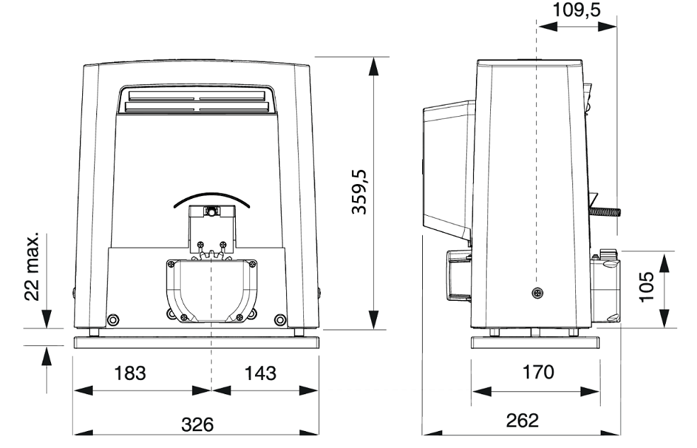 Pohon posuvných brán CAME, 230V do 600 kg