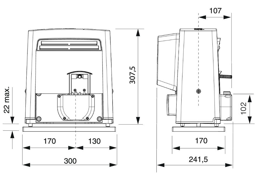 Pohon posuvných brán CAME, 230V do 400 kg