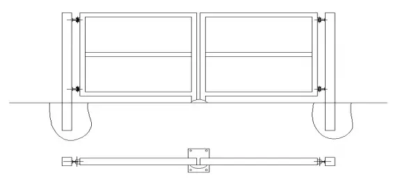 Dvojkrídlová brána so stĺpikmi 3500mm x 2000mm 